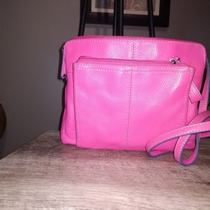 Vibrant pink crossbody purse